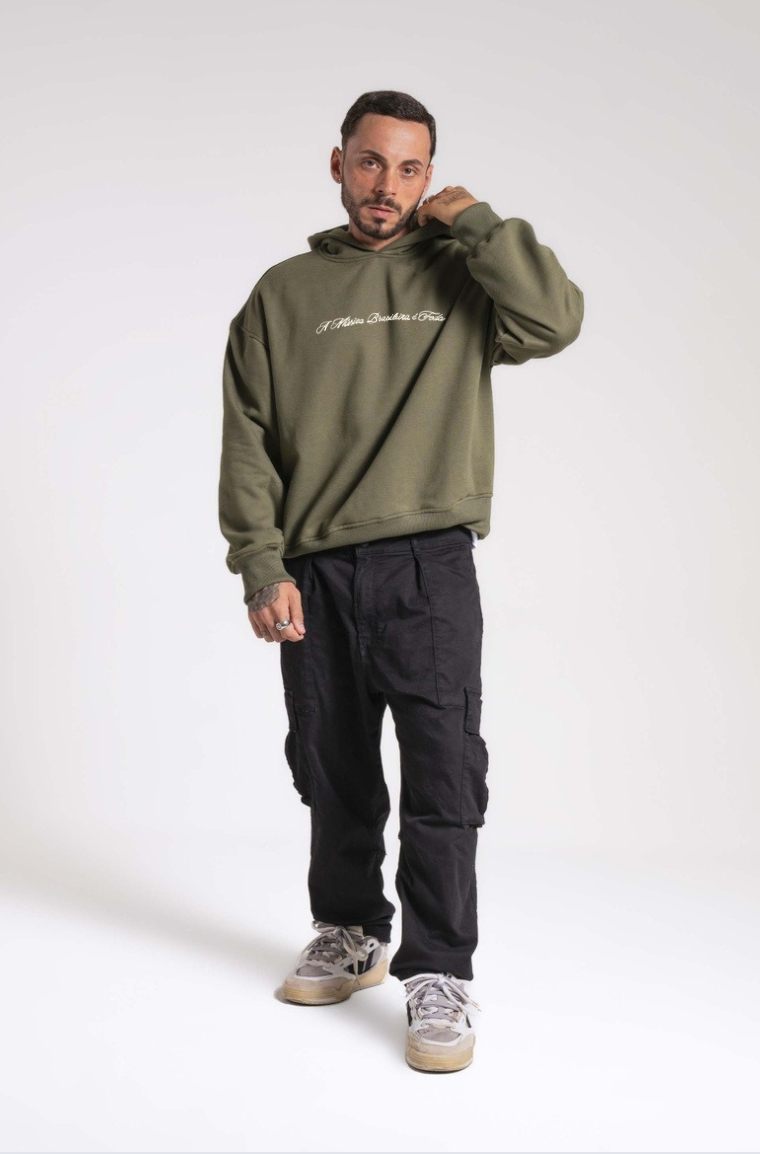 Moletom 3 Cabos Box Premium - Frase (Bordado) - VERDE QUARTZO