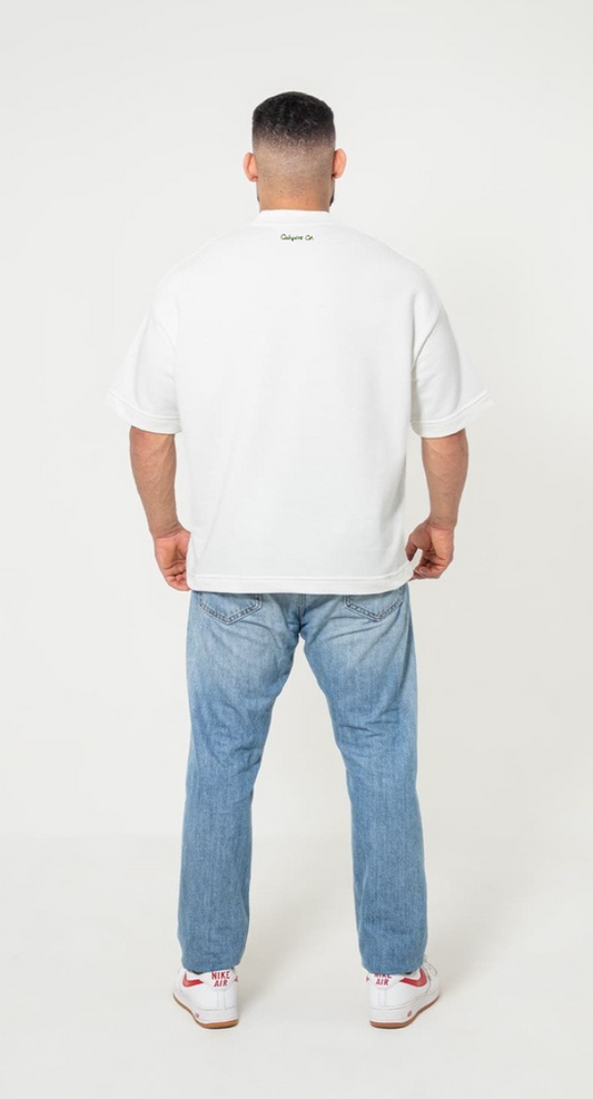 Camiseta Oversized Premium - Frase + Logo (Bordado)